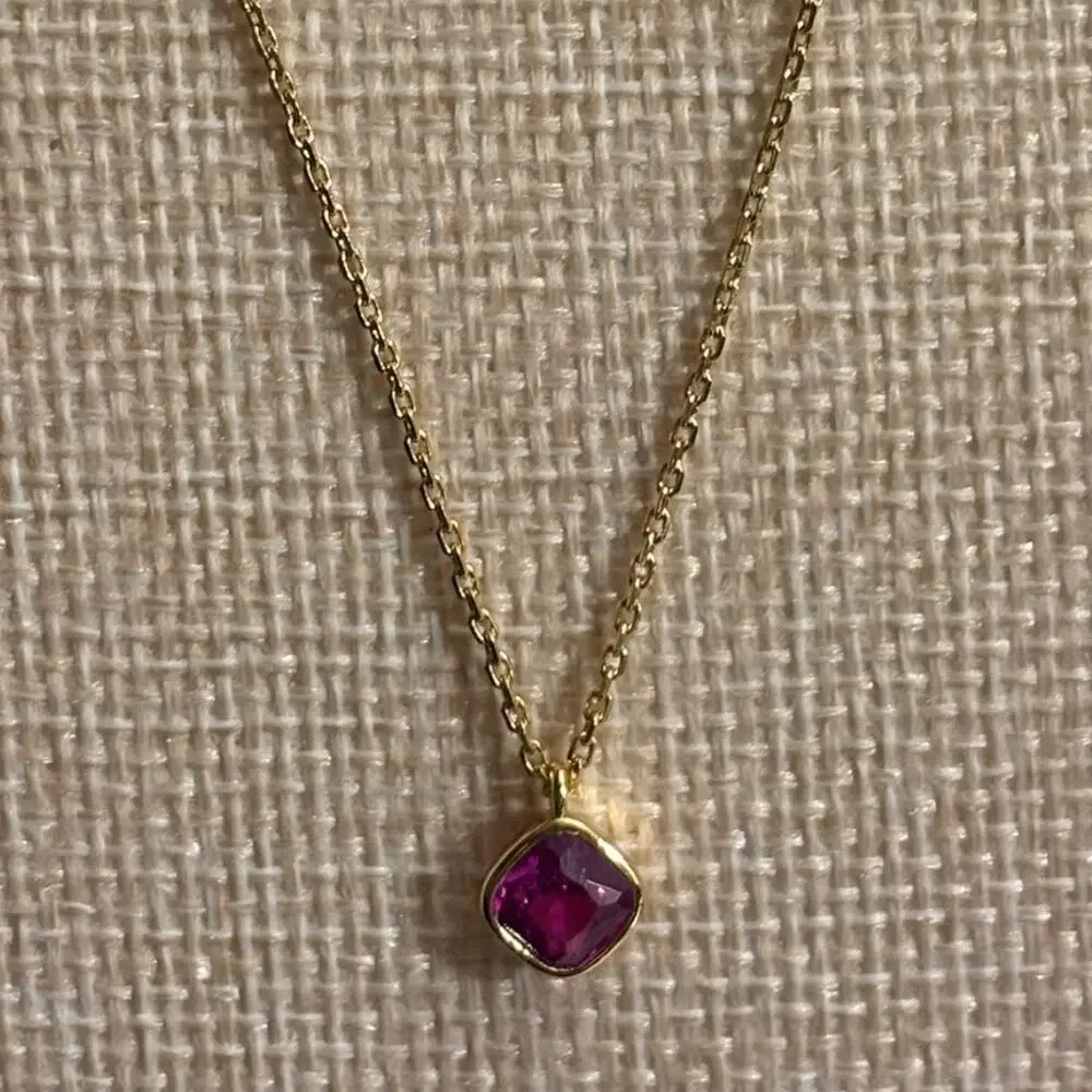 Kate Spade $58 Bubbly Bezel Gold Necklace with Pink Pendant NWT
